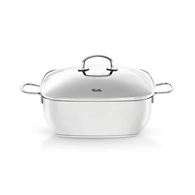 Bild av Fissler Secural/rostfritt stålgryta, belagd (6,5 l Ø 28 cm) fyrkantig gryta, med glaslock, ugnssäker induktion, silver