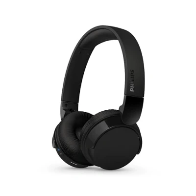 Bild av PHILIPS TAH4209BK lätta trådlösa Bluetooth hörlurar med passiv brusisolering 55 timmars speltid, naturligt ljud, tydliga samtal, dynamisk bas, 2 USB C laddning svart, 2024