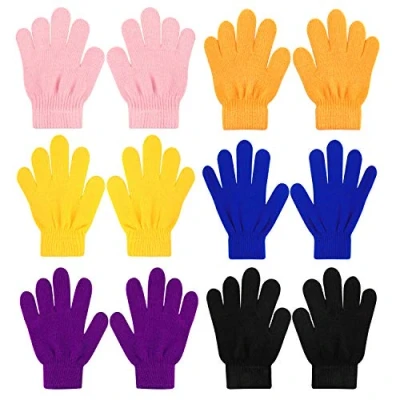 Bild av QKURT 6 st magiska utdragbara handskar, pojkar unisex flickor stickade handskar med fingrar för varje dag