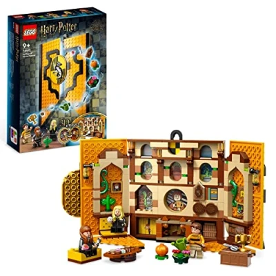 Bild av LEGO 76412 Harry Potter Hufflepuff elevhemsbanderoll Byggsats med Hogwarts tema, Byggleksak Minifigurer och Magiska Tillbehör, Presentidé för Flickor Pojkar, från 9 år