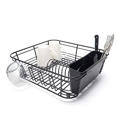 Bild av simplywire diskställ med bestickkorg och krokar för glas svart
