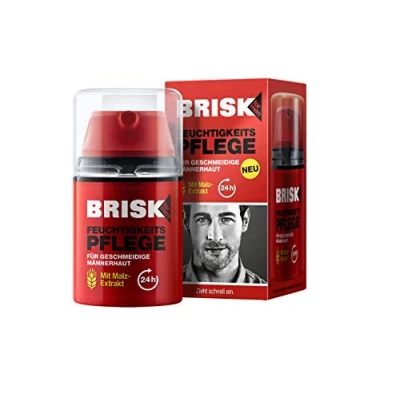 Bild av BRISK Fuktkräm med maltextrakt för smidig mäns hud snabbabsorberande, fuktgivande ansiktskräm 1 x 50 ml
