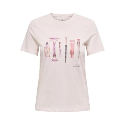 Bild av ONLY Onlsonya SLIT Tshirt med print Mauve chalk, Storlek: Small, chalk