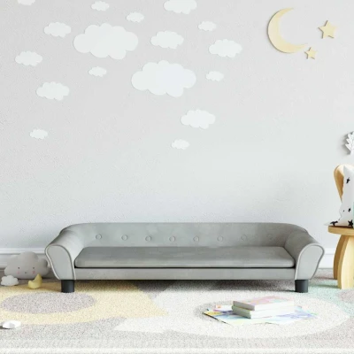 Bild av VidaXl Barnsoffa Ljusgrå 100X50X26 Cm Sammet