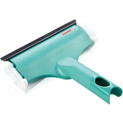 Bild av Leifheit Window &amp; Frame Cleaner Tergivetro S con copertura in microfibra, Lavafinestre gomma tergivetro, Lavavetri compatibile manici
