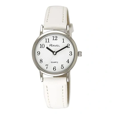 Bild av Ravel pastellfärgad vardagsklocka i silverton för kvinnor (27 mm fodral), Vitt, Small 27mm case, Minimalist