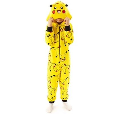 Bild av Pokemon Onesie pojkar Pikachu gul 3D Ears Kids Pyjamas pyjamas, GUL, 11 12 År