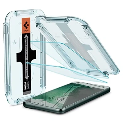 Bild av Spigen Glas.tR EZ Fit Skärmskydd kompatibel med Samsung Galaxy S22+, 2 Stycken, Sjabloon voor Installatiem, Kristallklart, Reptålig, Case friendly, 9H härdat glas