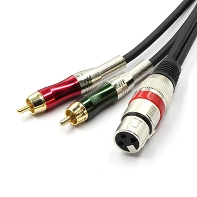 Bild av SiYear XLR Weiblich auf 2 x Phono RCA Steckeradapter Y Splitter patchkabel, 3 stift Dual stecker Stereo Ljudkabel (3 m)