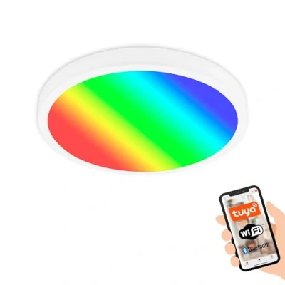 Bild av BRILONER LED taklampa, smart, WiFi dimbar, justerbar färgtemperatur, färgglada färger, lampa, röststyrning, vardagsrum, sovrum, 270 x 60 mm, vit