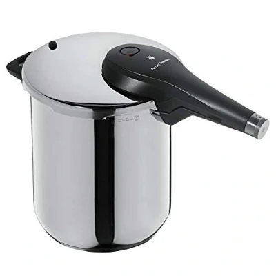 Bild av WMF Perfect Premium tryckkokare 8,5 l Cromargan i polerat rostfritt stål 2 nivåer allt ett roterande induktionsknapp, diskmaskinssäker Ø 22 cm, stål, silver