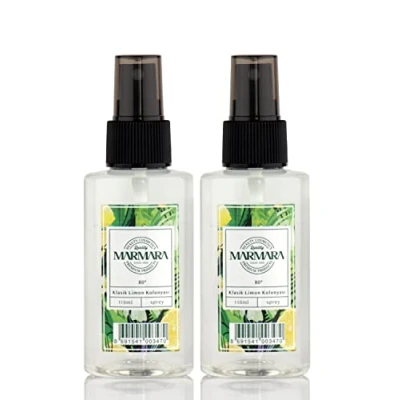 Bild av MARMARA Kolonya Spray Limon Turkiskt doftvatten Aftershave turkisk handvatten rakvatten Kölniska vatten kvinnor och män citronvatten Eau de Cologne Citron (2 x 110 ml)