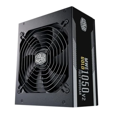 Bild av Cooler Master MWE Gold 1050 V2 ATX 3.0 Helt Modulärt Nätaggregat 80 PLUS 1050W PSU, Platt Svart Kabeldragning, 140mm FDB Fläkt, Hög Temperaturtröskel