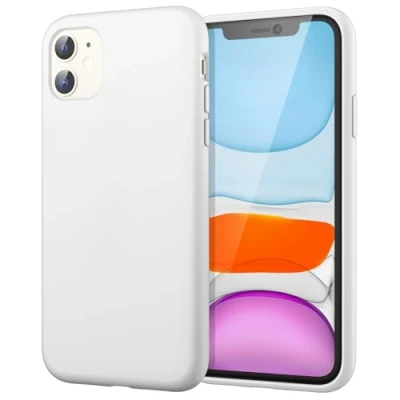 Bild av JETech Silikonskal för iPhone 11 (2019) 6,1 Tums, Silkesmjuk Beröringsskydd med Hela Kroppen, Stötsäkert Skal Mikrofiberfoder (Vit)