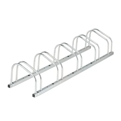 Bild av Relaxdays 5 cyklar, golvmontering, 50 mm max bredd hjul, metall, garage, silver