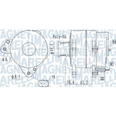 Bild av MAGNETI MARELLI 063732137010 Generator 14V 110A VOLKSWAGEN: Transporter 5, 5 Bus, Multivan (7HM