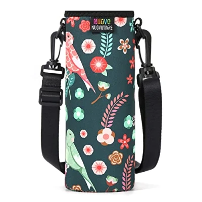 Bild av Nuovoware vattenflaska bärväska, premium neopren bärbar isolerad slinghållare väska med justerbar axelrem, Nyhxgreen, 750ml, Modern