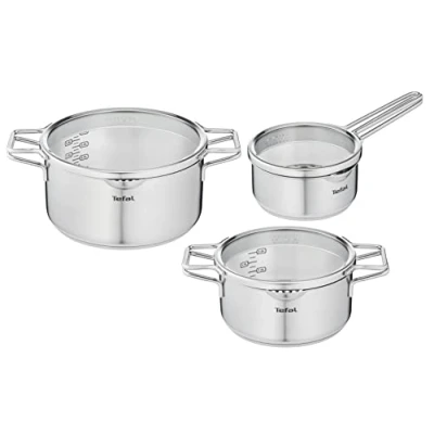 Bild av Tefal H852S325 Set x3 16 och kastrull 20 24 cm, Rostfritt stål, Järn