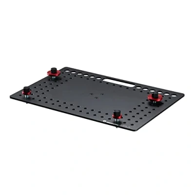 Bild av Manfrotto TetherGear Laptopdäck, 4,8 mm tjockt lätt laptopfäste i aluminium, 46 cm x 31 cm, ostplatta stil, halkfri monteringshårdvara och kabelhantering, MLTSA4301B