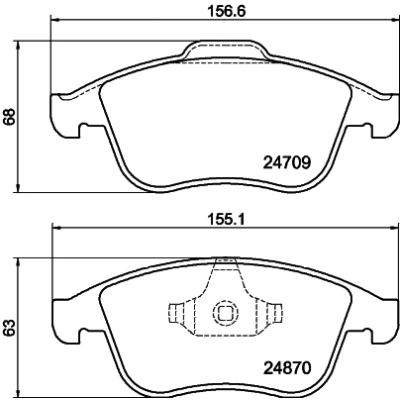 Bild av HELLA 8DB 355 014 801 Jeu de plaquettes frein non préparé pour indicateur d&#039;usure RENAULT: LAGUNA 3, 3 Grandtour, Talisman Berline