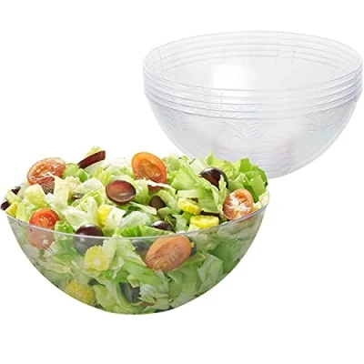 Bild av MATANA 5 Transparenta Hårda Plastserveringsskålar, Salladsskålar, 1500 ml Robusta och Återanvändbara Perfekta för Sallad, Snacks Chips Fester, Picknick, Födelsedagar, Grillning