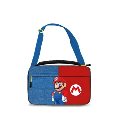 Bild av PDP Gaming Officiellt licensierad Switch Commuter Case Mario Semi Hardshell Protection Protective PU Leather Holds 14 Games &amp; Console arbeta med OLED Lite Perfect for Kids/Travel