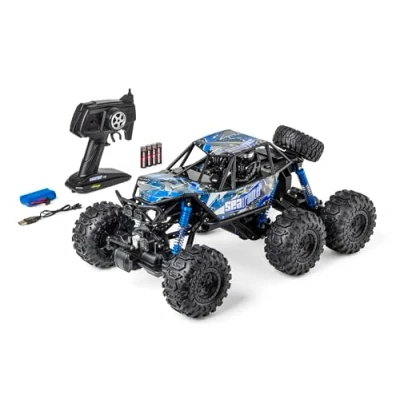 Bild av Carson 500404288 1:10 Sea Crawler 6 x 100% RTR blå RC bil som amfibiefordon, RTR, för land och vatten, robust vattentät, med 2,4 G fjärrkontroll