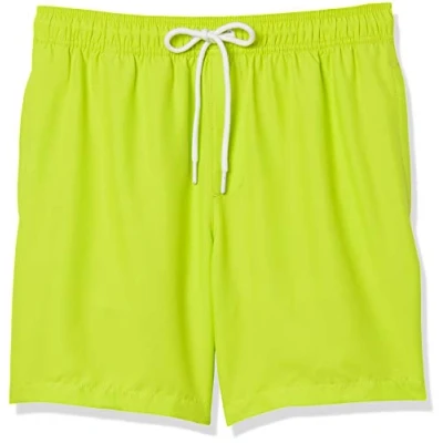Bild av Amazon Essentials Men&#039;s Snabbtorkande badtröja 18 cm (7 tum), Limegrönt, XS