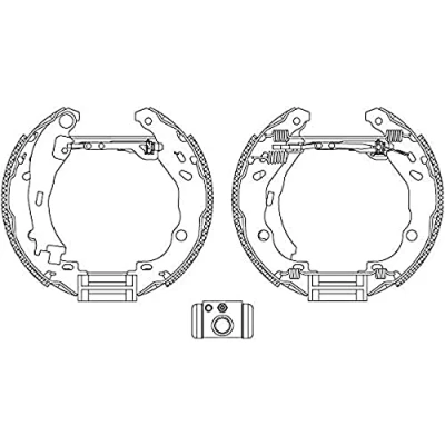 Bild av HELLA Shoe Kit Pro 8DB 355 004 921 de freins, freins à tambours avec cylindre roue, élément d&#039;ajustage LANCIA: Ypsilon II
