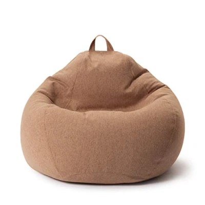 Bild av Lumaland sittsäck Comfort Line inomhus beanbag 90 x 110 50 cm med mer än 1,9 miljoner justerbara EPS pärlor mjuk och bekväm golvkudde fåtölj för barn vuxna 250 l volym [brun]