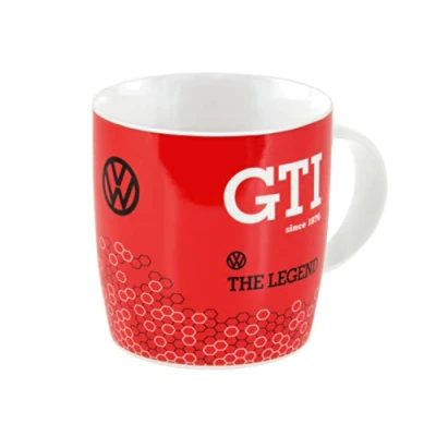 Bild av BRISA VW Collection Volkswagen keramiskt kaffe te cappuccino mugg kopp i GTI golfdesign (370 ml/14 oz/GTI The Legend/röd)