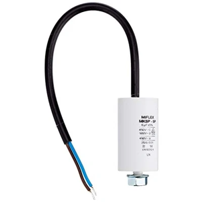 Bild av Startkondensator motorkondensator 6 µF 450 V 30 x 53 mm kabel M8; Miflex, 6uF