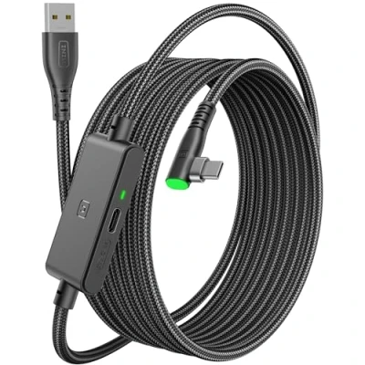 Bild av INIU Länkkabel med laddningsport [5 m], kompatibel Oculus Meta Quest 3/Quest 2/1/Quest Pro och Pico 4/PC Steam VR tillbehör, High Speed 2,5 Gbs USB C datakabel PC till för headset tillbehör.