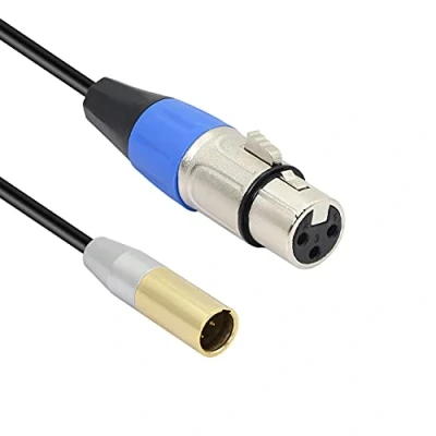 Bild av MEIRIYFA mini XLR hane till hona adapterkabel, 3 stift mikrofon ljudkabel för Blackmagic Pocket 4K kamera videohjälp 0,3 m (Mini hona)