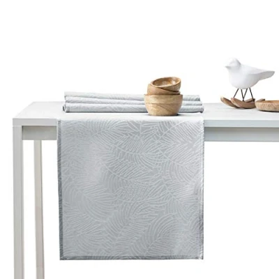 Bild av AmeliaHome Bordslöpare 30 x 100 cm lotuseffekt, vattenavvisande blad silver Gaia