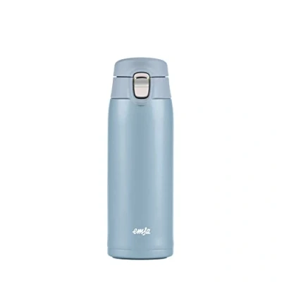 Bild av Emsa N21518 Travel Mug Light isoleringskopp kapacitet: 0,4 l extra smalt format Lätt rostfritt stål stängningssystem 100% tät 8 h varm/16 kall BPA fri isblå