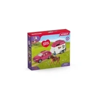 Bild av Bil med hästvagn, Schleich set 1 häst ingår, figurset för 5 år gamla barn,