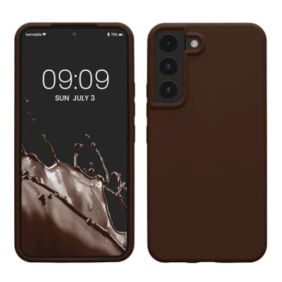 Bild av kwmobile fodral kompatibelt med Samsung Galaxy S22 telefonfodral mjukt TPU silikon trådlöst laddningsskydd för choklad