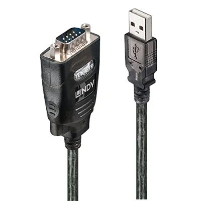 Bild av LINDY 42686 USB till RS232 seriell omvandlare med COM behållning, svart