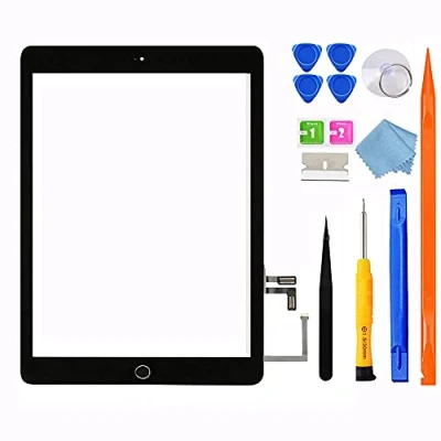 Bild av JPUNG GoodFixe skärm ersättning för iPad 5th Generationen 2017 9,7 tum (Inte luft), endast A1822 A1823, med hemknapp, komplett reparationsverktygssats, kamerahållare, förinstallerat lim