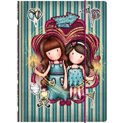 Bild av SANTORO Bookboard Folio Hårda Toppar med Elastico Gorjuss Fairground Fireworks 24,8X9X33,4Cm, Multifärg (812GJ15)