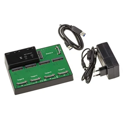 Bild av KALEA INFORMATIQUE Docking USB station för 5 mSATA SSD enheter med USB3.0 länk och klongeringsfunktion. levereras extern strömförsörjning