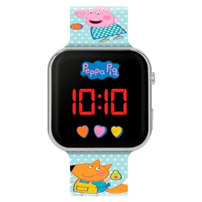 Bild av Peppa Pig plast silikonrem vardaglig klocka PPG4090, BLÅ, Modern
