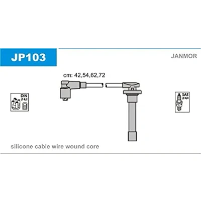 Bild av JANMOR JP103 Jeu De Fils d&#039;Allumage HONDA: Integra II Coupe, Civic V 3/5 portes, PRELUDE 4