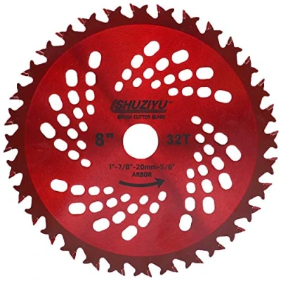 Bild av LSHUZIYU 200mm 32T, Hårdmetallspets, Gräsklippare Knivblad, Arbor 25.4mm med 22.23 20 15.88mm Bricka