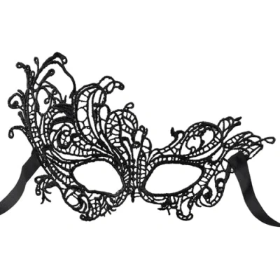 Bild av Boland 00249 ögonmask av spets, en storlek, svart, med tygband, maskerad, kostym, Venedig, klädsel, tillbehör, karneval, temafester, halloween