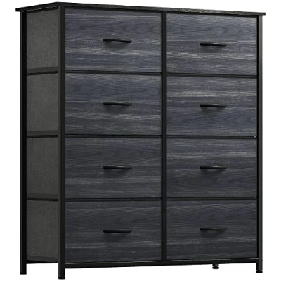 Bild av YITAHOME Byrå med 8 lådor för sovrum tygbyrå förvaringslådor handtag metallram vardagsrum, hall, barnkammare, träfiber