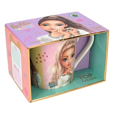 Bild av Depesche 12610 TOPModel Snap Shots kopp med modellmotiv och guldtryck, drickkopp av porslin handtag, kapacitet ca 300 ml