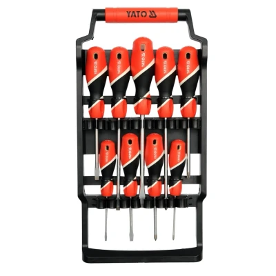 Bild av YATO YT 25968 Kit de tournevis 9 Matière plastique 3.0, 5.0, 6.0, 8.0, PH0, PH1, PH2 dans support