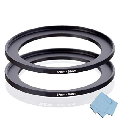 Bild av 67 mm 82 stegring (67 objektiv till filter) 2 pack, KOMET kameralinsfilter step up ringlinsomvandlare tillbehör
